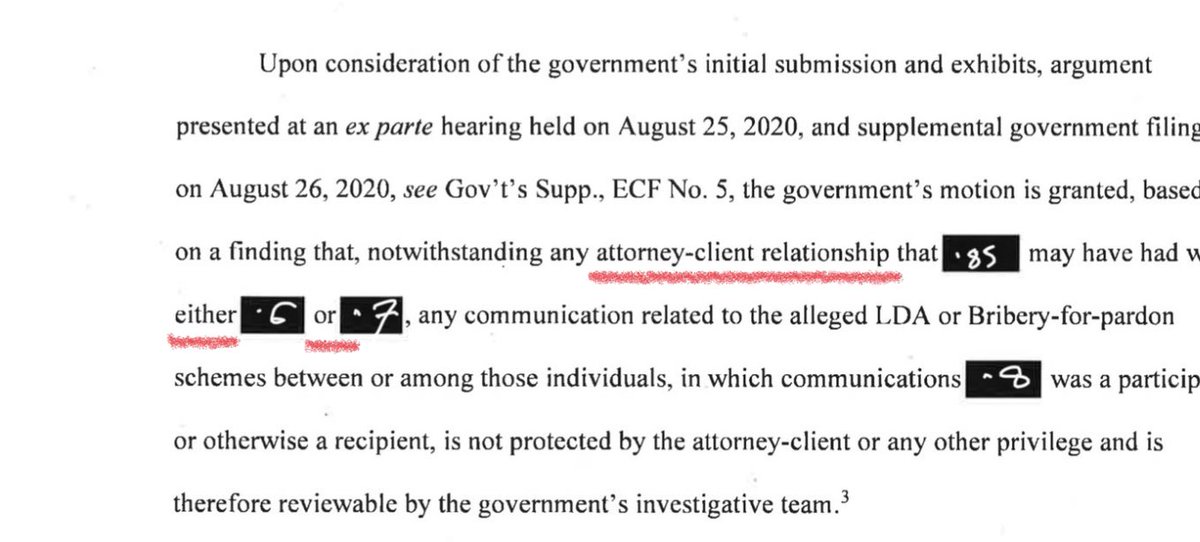 Broidy has strong connections with both Rick Gates and George Nader. There are two different persons discussed in the redacted document who may have had privilege but, it was argued, did not.