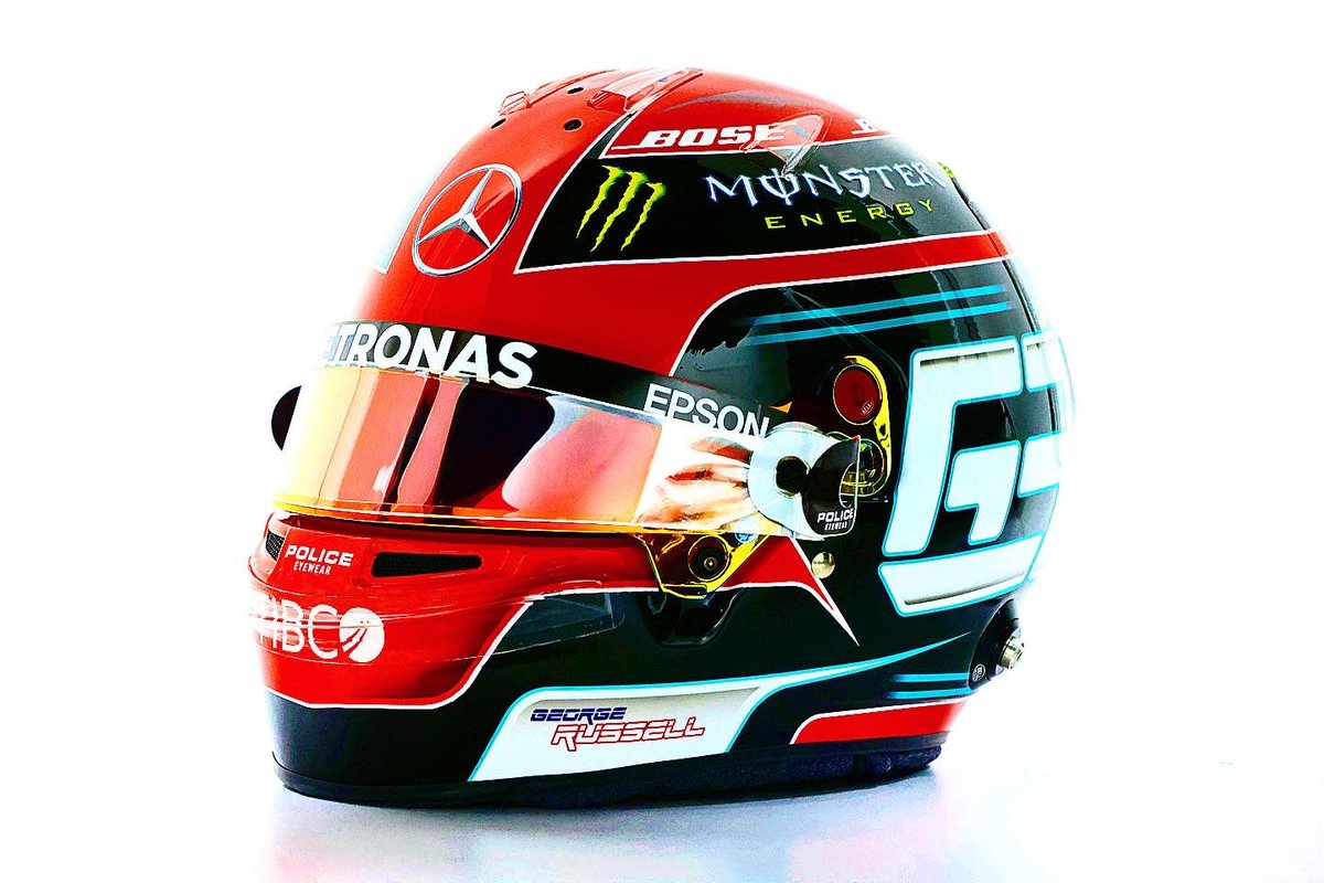 Williams driver george russell of britain attends a press conference ahead of sunday's emilia romagna formula one grand prix, at the imola track, italy, friday, april 16, 2021. George Russell 2021 Helmet - George Russell On Twitter New Lid Ready For The Weekend Big Thanks To Bellracinghq For Turning It Around In Less Than 24 Hours Legends