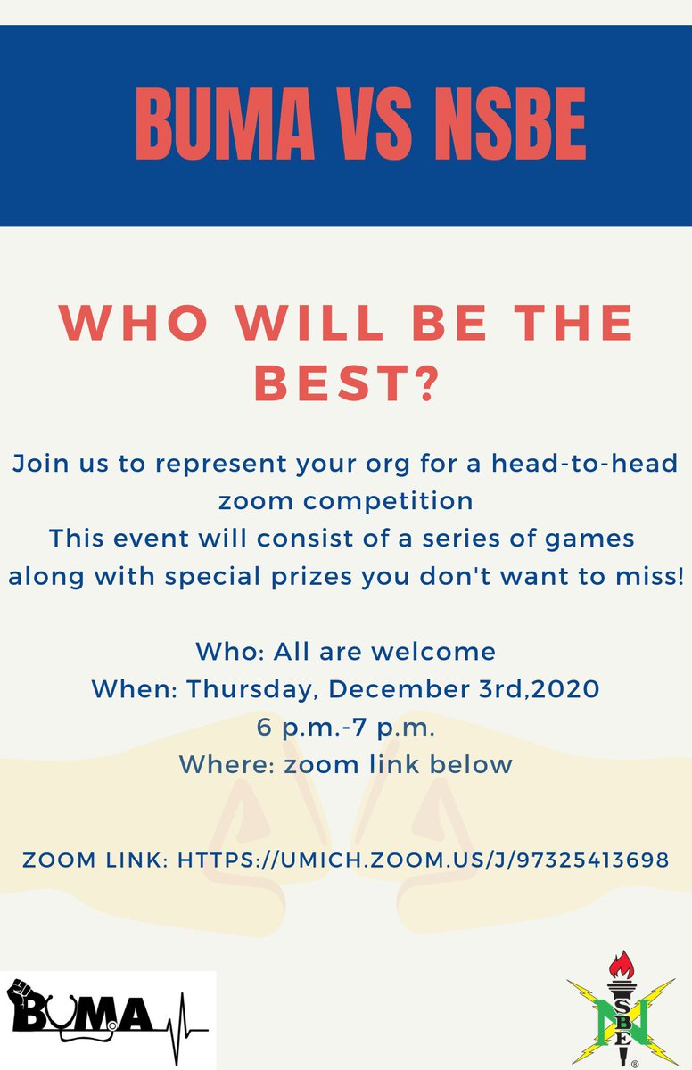 Starting soon! Make sure you’re there to help NSBE take the crown 🤩