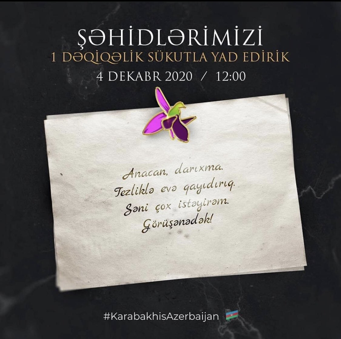 🇦🇿Şəhidlərimizin ruhu qarşısında baş əyirik !
#KarabakhisAzerbajian  
#ŞəhidlərölməzVətənBölünməz