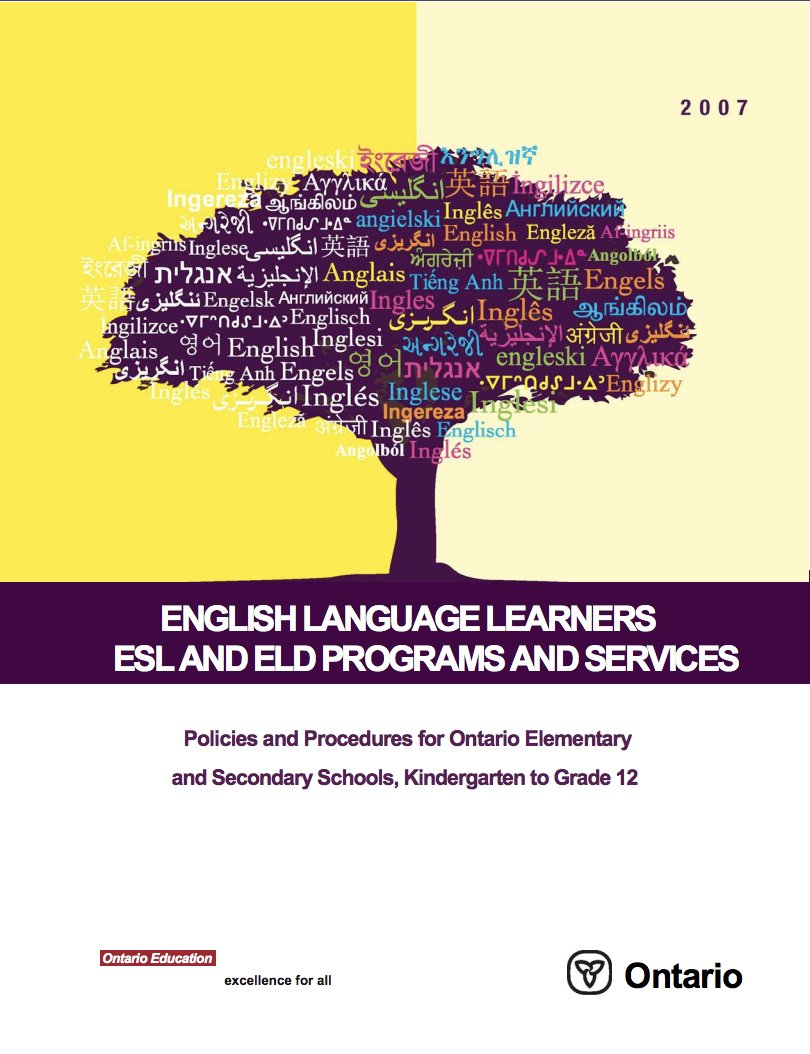 The updated elem. report cards are available -edu.gov.on.ca/eng/document/f…
Teachers check the ESL/ELD box to indicate the curriculum for that subject area has been modified, not that the student is an ELL.  In most Ont. school boards this means the ELL is working towards STEP 1-3.