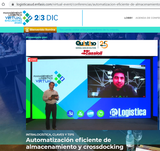 QuintinoMHS's tweet photo. Asi fue la charla brindada en conjunto con nuestro partner #Cassioli hace instantes
#Logistica #Intralogistica #automatizacion #crossdocking en el marco de #MLV2020
Si te la perdiste y queres verla...aten to pronto compartimos link https://t.co/VcqNKdZ9RC