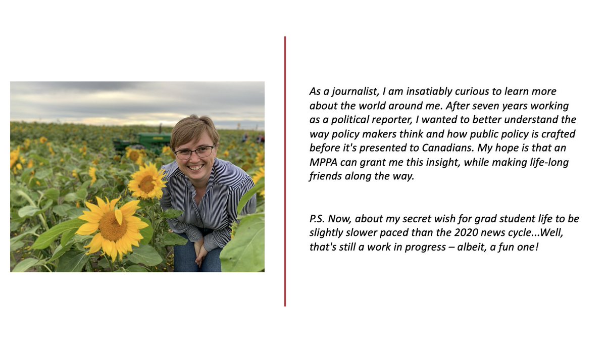CarletonSPPA's tweet photo. 2. Kelsey Johnson (@johnsonthree) is a former @Reuters Economics reporter and @iPolitics ca ag reporter who was drawn to Carleton to better understand how public policy is crafted. #SPPAcurrentstudents @FPACarleton @CUGradStudies #SPPAfuturestudents https://t.co/kTp56nClTR