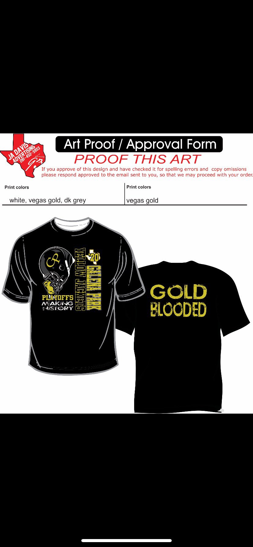 Galena Park Yellowjackets Athletics on X: Order your Football Playoffs  Shirt today!! Follow the link to order by 3pm on Sunday. Info will be given  later for date and time of pickup.
