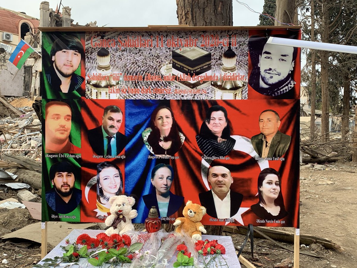 DRovera's tweet photo. Anar &amp; Nurcin &amp; 8 neighbours were killed in their sleep their homes in another ballistic missile strike by #Armenia’s forces on 11 Oct. “Anar &amp; Nurcin have 2 #Children who now are orphans”, Anar’s father told me, overcome by grief, by his son’s destroyed home. #Ganja #Azerbaijan https://t.co/Gp07AflC1h