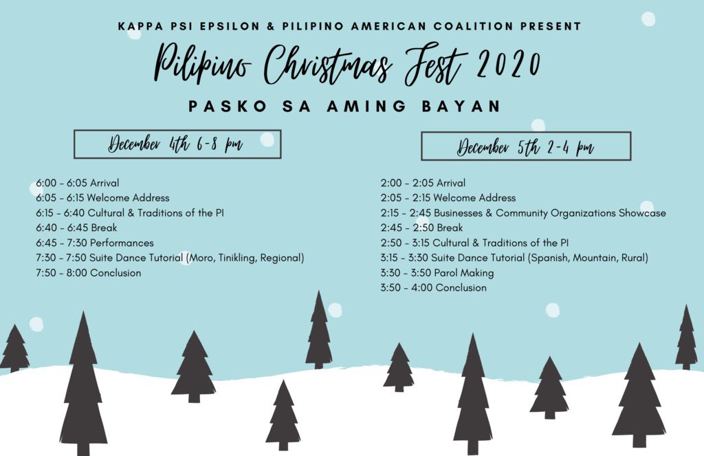 KPSIE_Alpha's tweet photo. ‼️ TOMORROW: PCF DAY 1 ‼️ Learn about some Pilipino Christmas traditions, dances &amp; more! We hope to see y’all there 🎄 https://t.co/kjZgv6zpEB