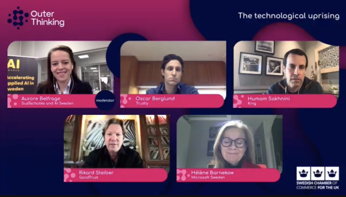 rikardsteiber's tweet photo. Great discussion at #OuterThinking event today! There is a storm coming where #AI will change they way we work, play and learn. Not sure anyone is ready for things to come! https://t.co/6K6i9h6kRS