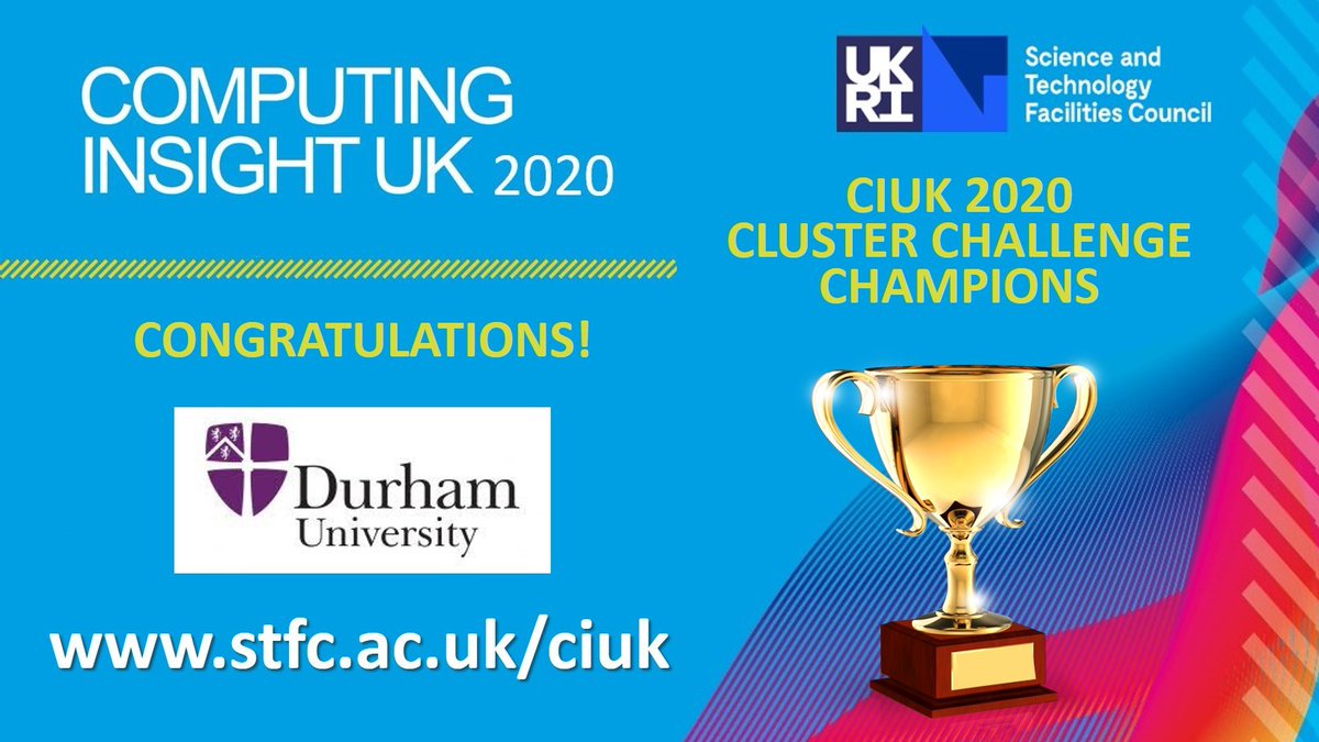 CompInsightUK's tweet photo. It's been a long 8 weeks! All of the teams have invested incredible amounts of time and effort. We have all learned from the experience. Well done @LivUni and @BristolUni but there has to be a winner... CONGRATULATIONS @durham_uni the #CIUK2020 #ClusterChallenge #Champions https://t.co/x41eF79WoL
