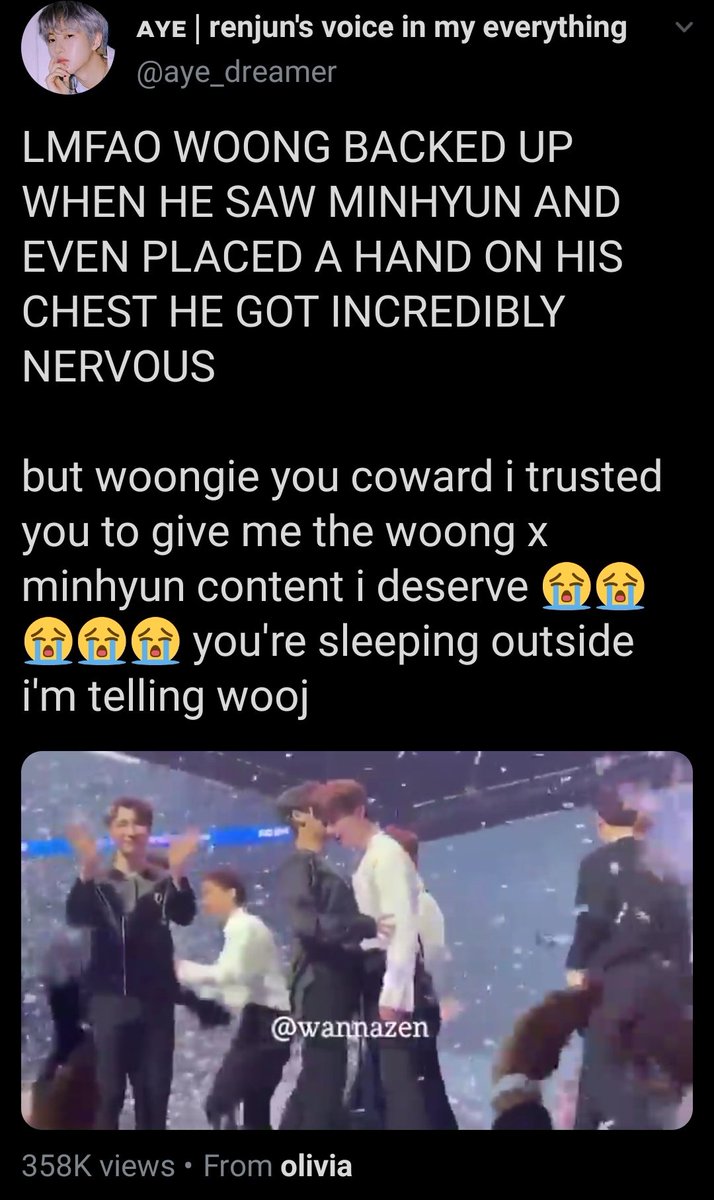 - he is a big fan of nuest's Minhyun and his favorite song is universe by Minhyun