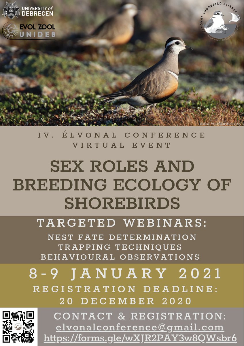 IV. ÉLVONAL Conference - virtual event 8-9 January 2021

Registration deadline: 20 December 2021

forms.gle/wXJR2PAY3w8QWs…

#ecology   #conservation  #ornithology   #shorebirds  #waders   #IWSG