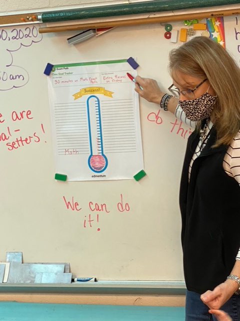 JCSchoolSystem's tweet photo. Ms. Shattles’ 1st graders work together to set their @edmentum Exact Path math goals. @NJESpanthers @BeatriceJeanB13 @MaryNelson2552 @LS_EdConsultant #EdmentumPartner #EngagedLearning #CreativeTeaching #OneJacksonGA https://t.co/EogNdSwy1m