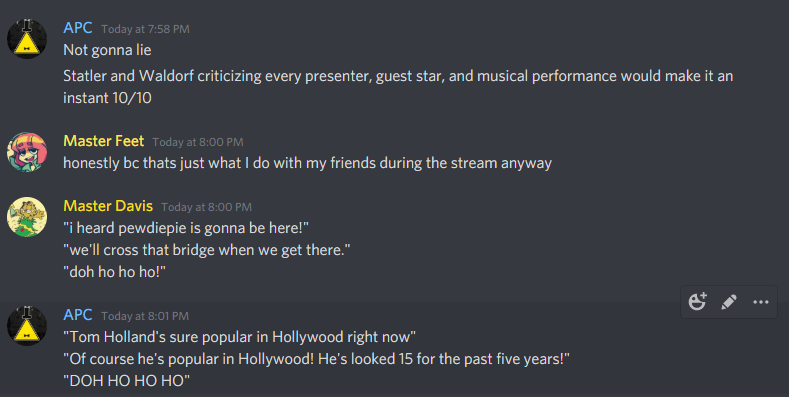 APC_Cipher's tweet image. @geoffkeighley I present to you, my pitch for Statler and Waldorf as the Muppet guests for this year's @thegameawards