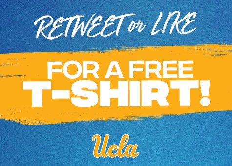 UCLAGameday's tweet image. Bruin fans, who wants a 🆓 @UCLAAthletics t-shirt? It's time for a virtual t-shirt toss presented by @CocaCola. All you have to do is RT or Like this post for a chance to win. 🐻👕 

#GoBruins