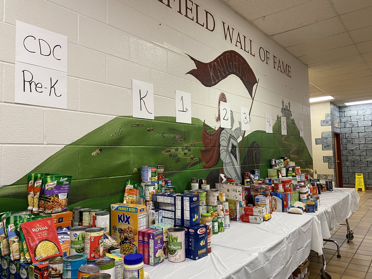 NorthfieldEle's tweet photo. Our knights are reaching out to #serve our community.  School wide  canned food drive.  More to come. @DrMarkJGonyea @MiffletonM @MCScommunicates https://t.co/PvI101qLGx