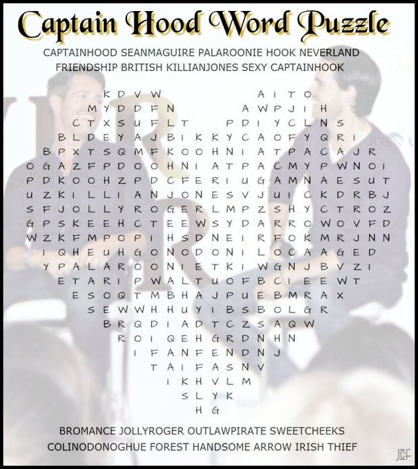 FranceschiJcf's tweet photo. 🤔.. and in case you're bored, then have a
⚓️#CaptainHood🏹word puzzle
😉.. that should keep you occupied for a short term🤭
@colinodonoghue1 @sean_m_maguire
#ThrowbackThursday #CaptainHook #RobinHood #ColinODonoghue #SeanMaguire #FriendshipGoals 
#WordPuzzle #havefun #Enjoy https://t.co/Kl5j8W2VEU
