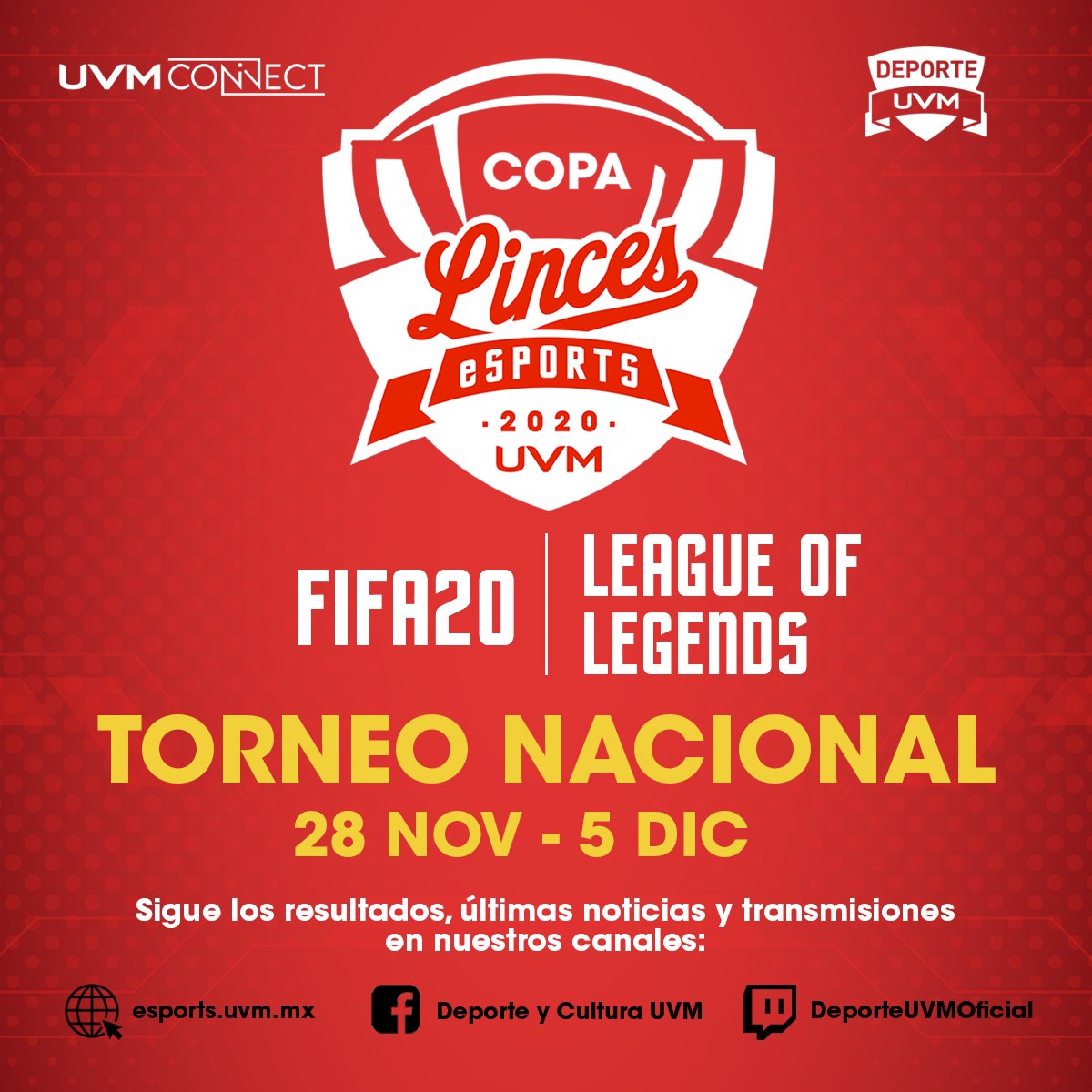 UVMMEXICO's tweet photo. ¡Grita de emoción con los últimos días de nuestra #CopaLinces, durante la fase de campeonato nacional! ⚽🧙♂️
Sigue los resultados en https://t.co/YXHI6cMivh y las transmisiones en nuestro canal de twitch https://t.co/WC1duodyy3 https://t.co/xn8rgQZNsg