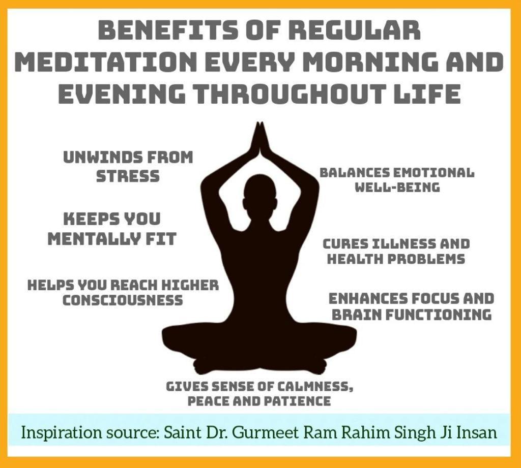 sachindhingra13's tweet photo. #OneStepSolution to get rid from negativity generated by our mana is to meditate regularly on God words.
Guru MSG says, we should strengthen our soul by meditation which helps to bring positivity in thoughts which in turn bring permanent happiness in our life.
#OneStopSolution https://t.co/pAPtUefKvG
