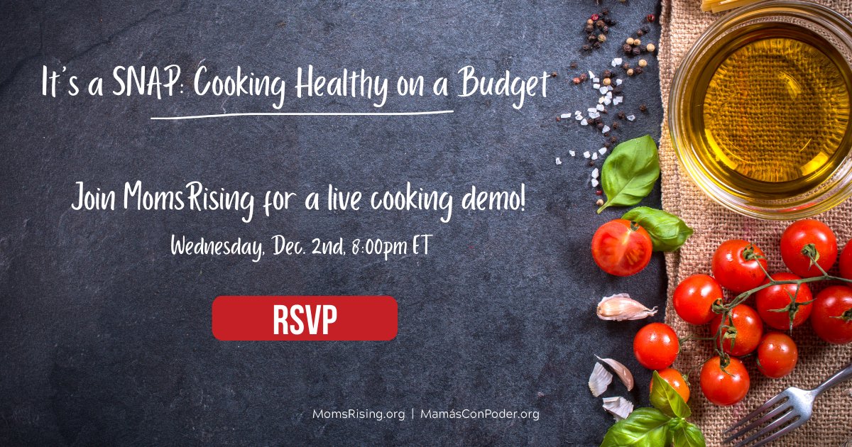 In case you missed the <a href="/MomsRising/">MomsRising</a> "It's a SNAP: Cooking Healthy on a Budget" with <a href="/QCSuperMOM/">Kelle Pressley</a> and <a href="/jnburroughs/">Jessica Burroughs</a> - you can  watch the recording here: drive.google.com/file/d/1Npr9ev…. We also shared some <a href="/NCStepstoHealth/">NC Steps to Health</a> tips for menu planning and affordable, easy recipes!