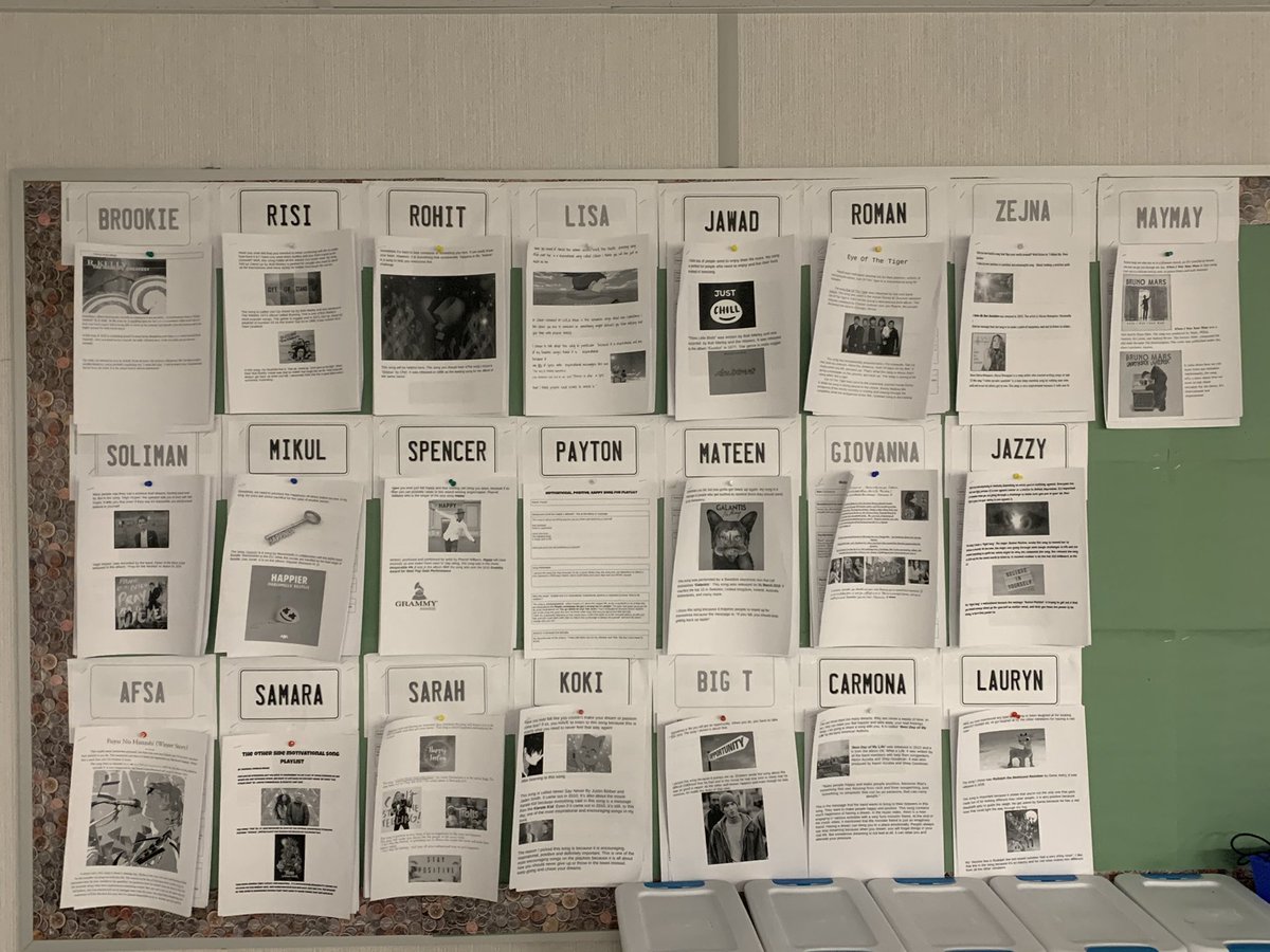 Mr_H_Teacher's tweet photo. Tremendously proud of this work by #SACP11 @SACTVDSB 

We used #ThinkingStems #WritingFrameworks &amp; the #RADaR editing strategy to create exceptional essays on our favourite #MotivationalSongs 

Playlist here 👇🏻(including a parody tune)

https://t.co/UV1PIRMv4H https://t.co/8tsqIuOdbj