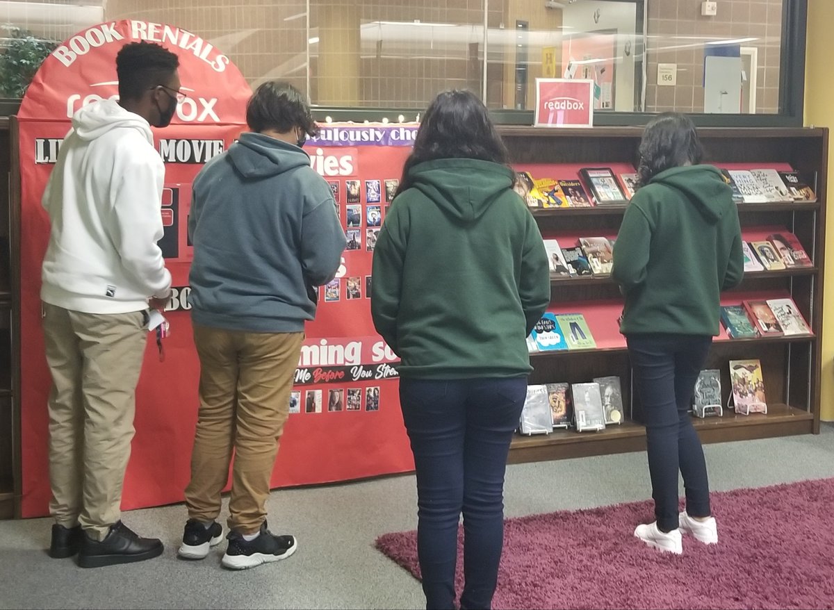 readingwarriors's tweet image. Our new display is a hit thanks to Ms. Baquerizo! Check out #READBOX @Alief_Libraries 
#redbox
