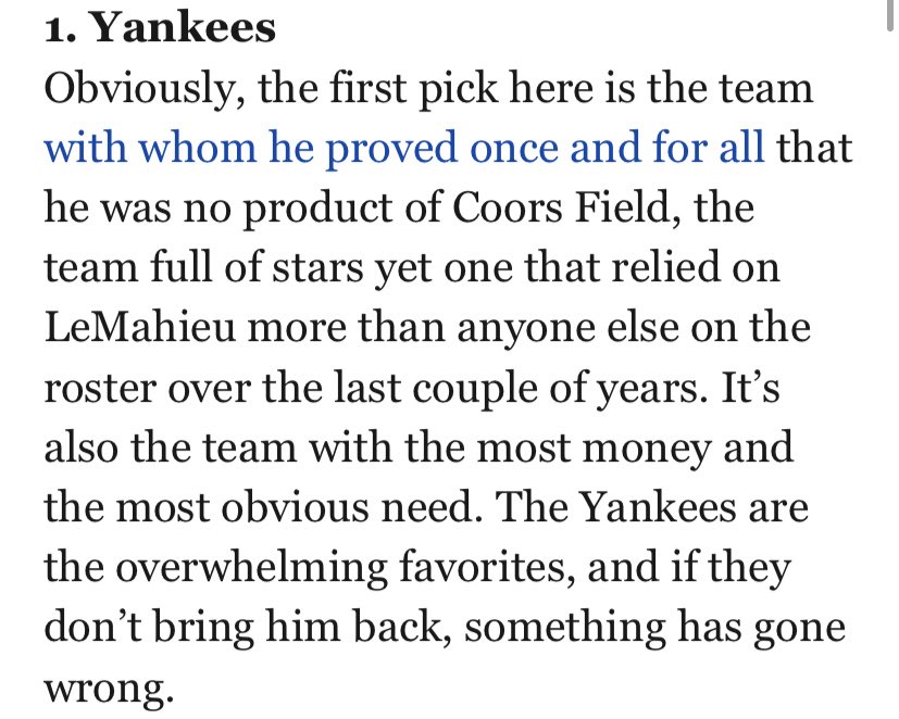 JulianGuilarte1's tweet photo. From MLB. com everyone remain calm. Something would have to go terribly wrong for DJ not to get re-signed. #NYY #ReSignDJ #YankeesHotStove #MLBOffseason #MLBFreeAgency https://t.co/Dq3K1u5aik