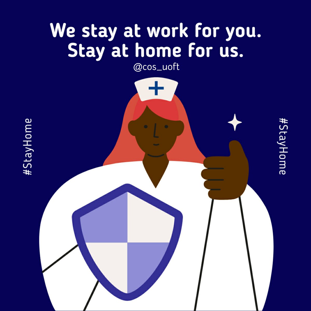 cos_uoft's tweet photo. Hi Community,
We are encouraging you to stay home, while so many of our fellow Canadians - nurses, doctors and other essential workers - stay at work for us.
The past months have been a huge change for all of us, but know that we are all in this together! #StayHome #COSUofT https://t.co/gZZeh3WCk9
