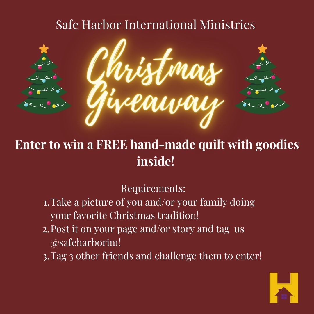 You have until December 18th to enter for a chance to win a FREE handmade quilt with goodies inside!! Below are some FAQs to help with any questions!🎄 #safeharborim