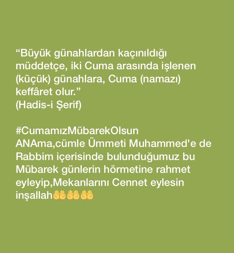 İslam Alemi

#CumamızMübarekOlsun

@ReisAysun34 @nizamusta74 @Dogan03Ayseli @hak_davam1453 @TeB_5834 @ReisbeyHuseyin @1aslano @guloglu_mustafa @MetinAyvaz1453 @Arif61537289 @sorani89587526 @HSYNYILMAZ09 @Yasar31568497 @mbk_34 @ihsan3510 @gokhanilhan1 @DerviYlmaz18 @garbiyeliz