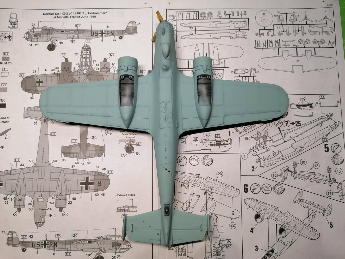 rustyscale_show's tweet image. I just finished my first attempt in preshading. And i kinda like the result!
First i used @vallejocolors black primer on a coat of grey primer, then @revellgermany RLM 65 enamel paint (no 49). Using the neo @iwata_airbrush.

#firsttry #firstattempt #preshading #scalemodels