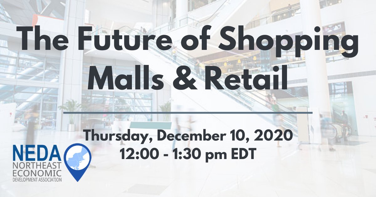 On Thursday, December 10, 2020 at noon, join us for a panel presentation, "The Future of Shopping Malls &amp; Retail".
Panelists include Jenn Gregory, Daniel Stevenson, Bryan Furze, Anthony J. Amenta with moderator David Campbell.
Register at the link below.
buff.ly/3mCftFB