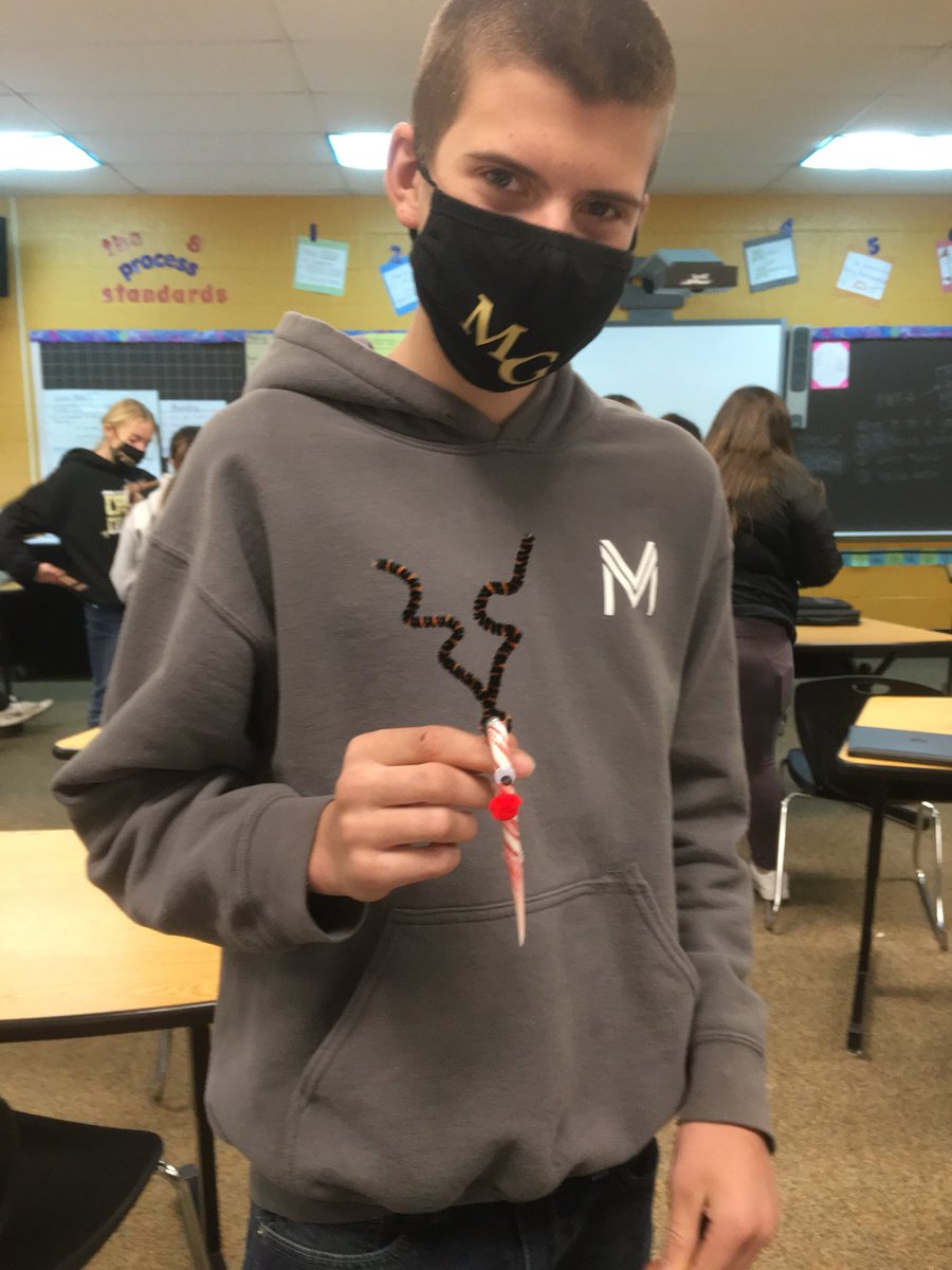 Service Thursday in homeroom. Spreading a little cheer by making Christmas reindeer. One to keep and one to give! #WeAreMG