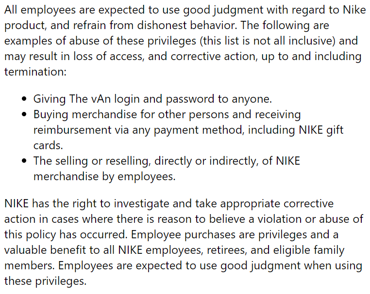 nike employee website