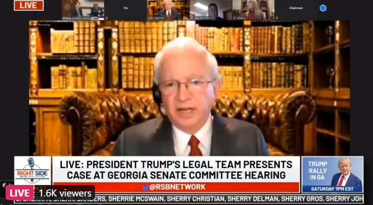 Next up, Professor Eastman will present information about the electoral college and the responsibility of the state legislature. #GeorgiaHearing