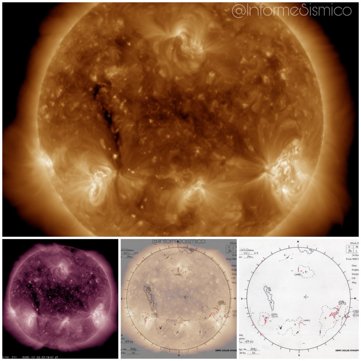 InformeSismico's tweet photo. Así se aprecia nuestro #DiscoSolar, se pueden observar varias regiones activas muy intensas.

#ClimaEspacial #ClimaSolar https://t.co/GPi08CZPKw