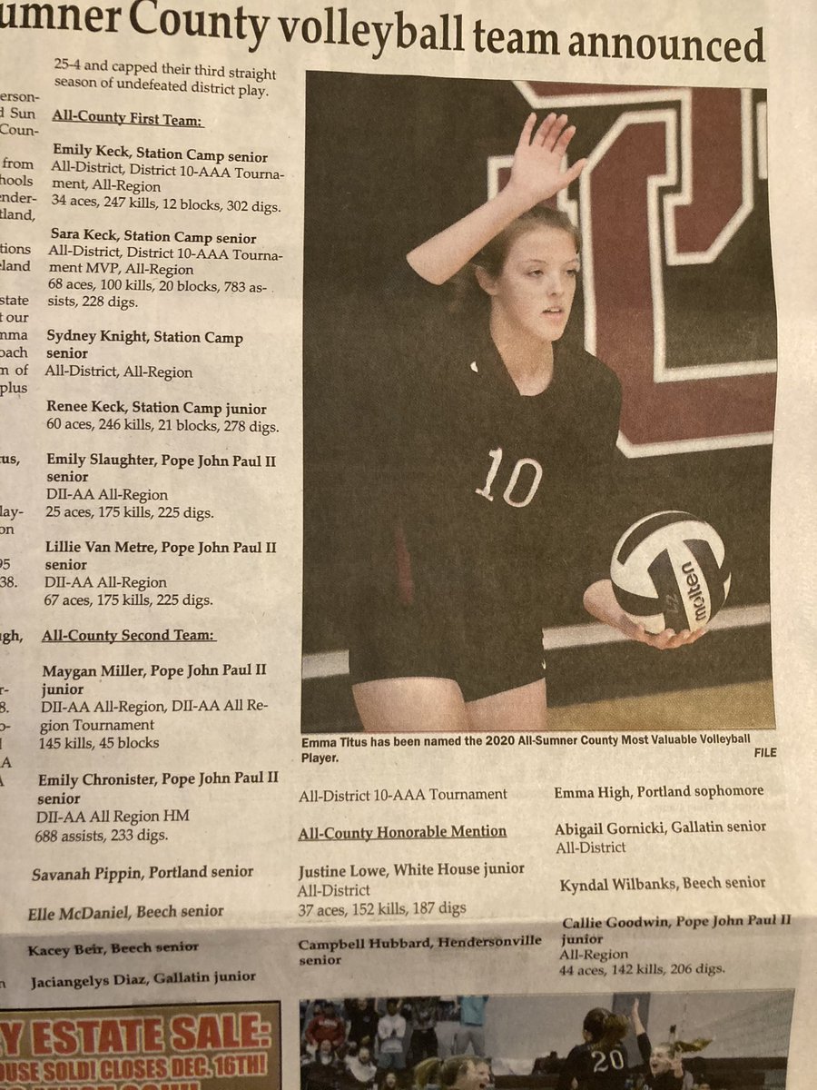 Congrats to our Sumner All-County girls! 💪🏼 💯 🔥 

First Team: Emily Slaughter &amp; Lillie Van Metre <a href="/LillieMetre/">Lillie Van Metre - 2021 Prospect</a> 

Second Team: Maygan Miller &amp; Emily Chronister 

Honorable Mention: Callie Goodwin <a href="/callie18107903/">callie</a>