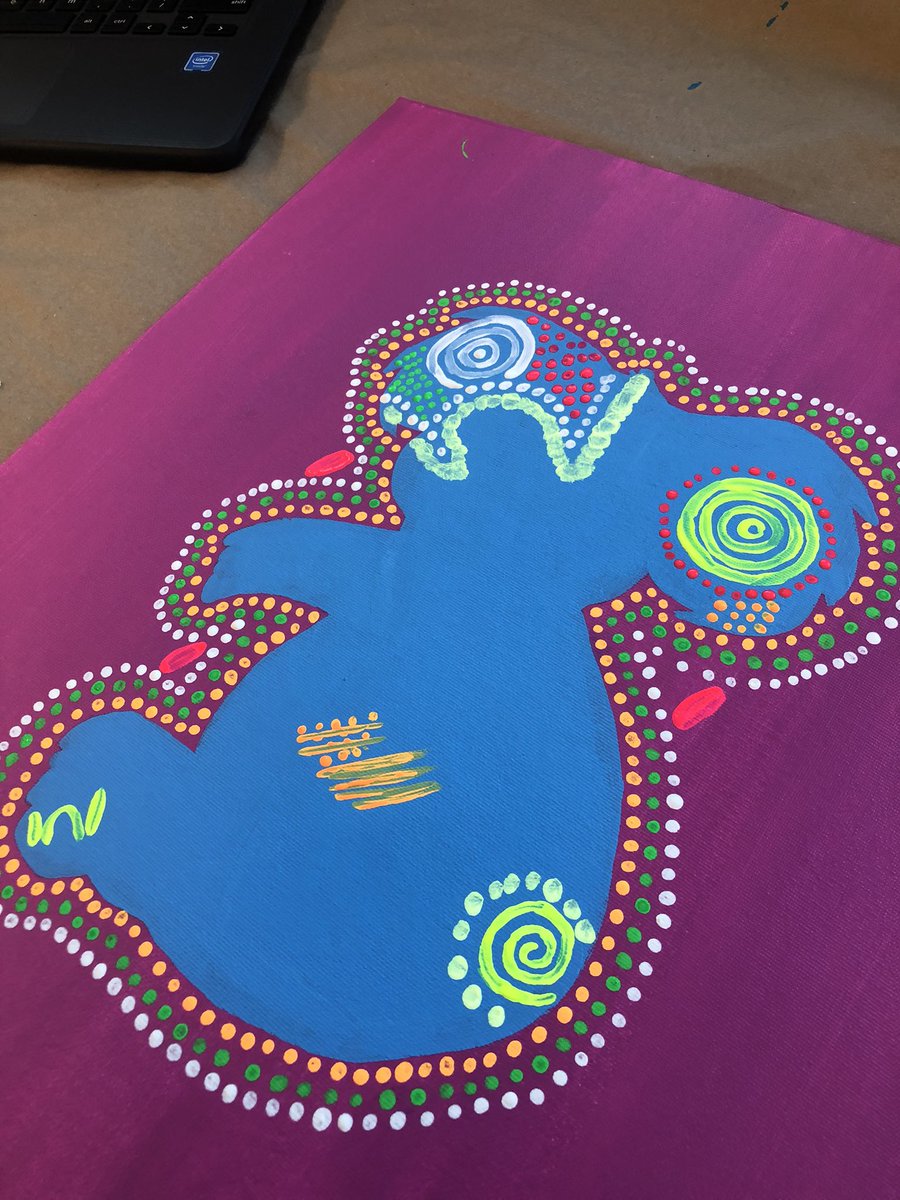 MyColangelo's tweet photo. More progress in our #CulturalArt class with our #Aboriginal paintings! @MyColangelo #dotsfordays #zen https://t.co/MZuRjkdbJo