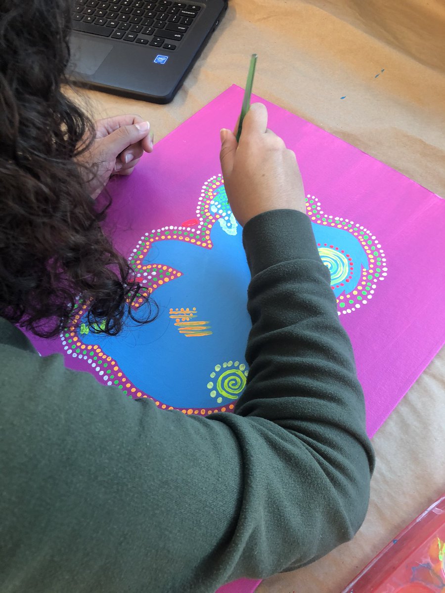 MyColangelo's tweet photo. More progress in our #CulturalArt class with our #Aboriginal paintings! @MyColangelo #dotsfordays #zen https://t.co/MZuRjkdbJo