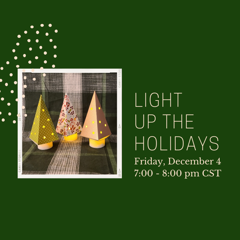 theperchplace's tweet photo. Don't miss this fun, FREE virtual event tomorrow night. We'll chat about ways to bring light to the holiday season while we make these easy and beautiful paper luminaries. Register now to get the template, materials list, and Zoom log in info. https://t.co/v8Ty4MscOx https://t.co/hV69k0XM3y