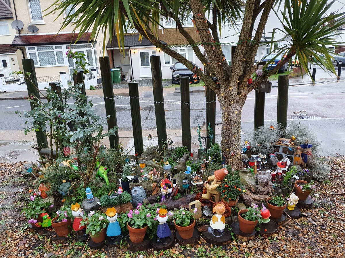 Spent the day outside in the rain today putting together my miniature Christmas garden to help #lightupbexley #christmaslights