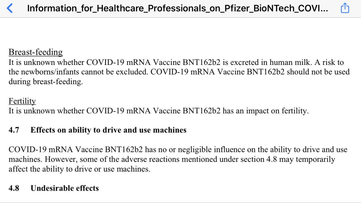 MahoneyDavidG1's tweet photo. I’ve just read the info on the Uk vaccine issued for health workers. It’s 10 pages long.  Seriously scary.  No real testing. It clearly says they don’t know about any possible  side affects. It contains DNA and Nanoparticles. This is absolutely a NAZI STYLE MASS EXPERIMENT !! https://t.co/phQNIrKBMN