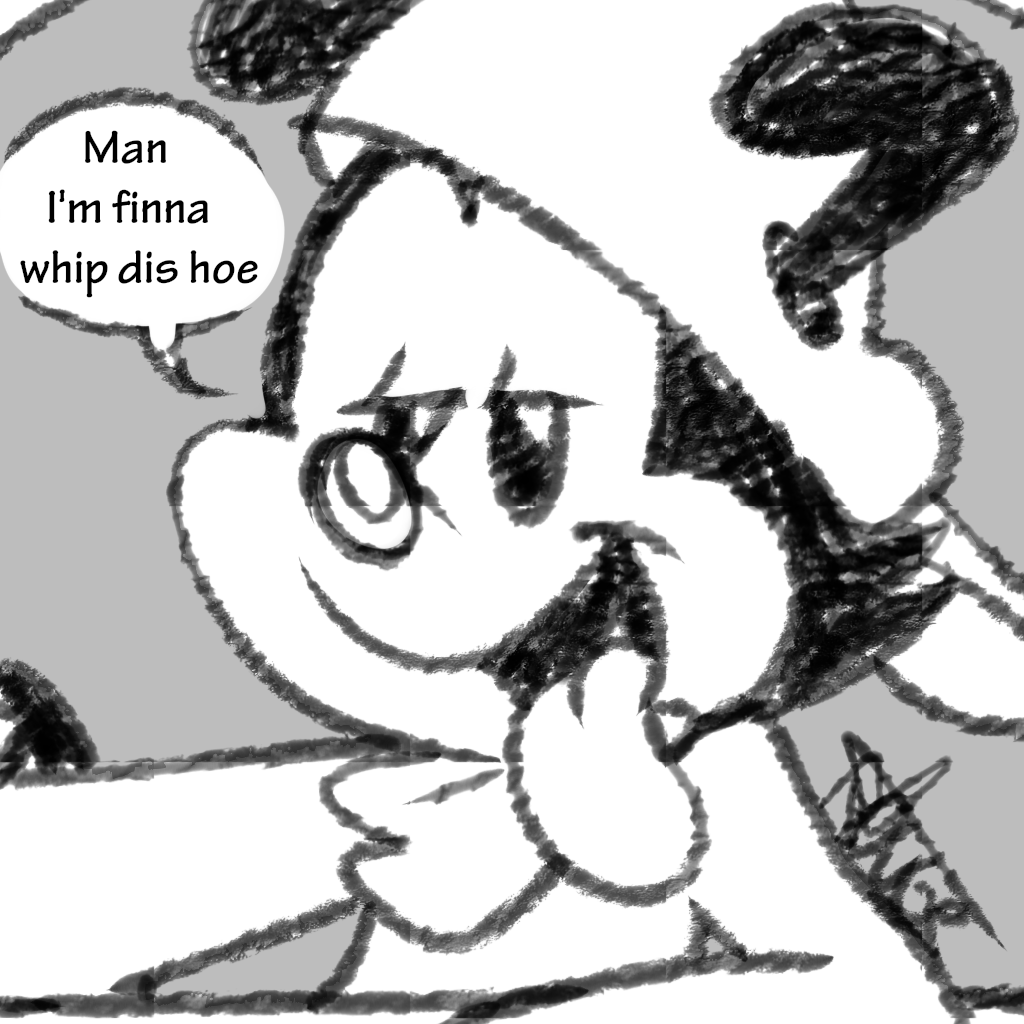 I swear I dunno how this happened.
I just randomly heard "Man I'm finna whip dis hoe" in Wakko's voice in my brain an decided to draw that
#Animaniacs #Wakkowarner #what 