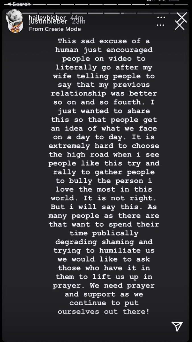 hbnewss's tweet photo. Hailey via ig stories 💔

She just deserves respect and love. https://t.co/VOwnLxf6Jv