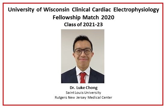 Welcome Dr. Chong! All of us here at University of Wisconsin - Electrophysiology are very glad you matched at UW for CCEP training and look forward to working together. ⁦@uw_IMresidency⁩ ⁦@UWHealth⁩ ⁦@AHAMeetings⁩ ⁦@HRSonline⁩ ⁦@EPeeps⁩