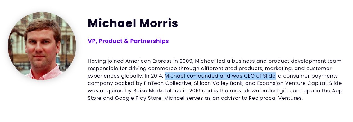2/5) innovation and driving mass adoption! Immediately my wheels started turning and I went straight to the source. THE TEAM BEHIND ZYTARA & guess who is the VP Product & Partnerships of  @zytarahq is!  @mdbmorris. Co-Founder & CEO of  http://getslide.com&nbsp; which got bought out by