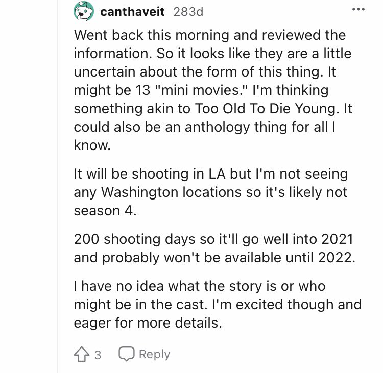 Curiously, the number of episodes of UNRECORDED NIGHT copyrighted, 13, matches the report by Reddit user u/canthaveit back in February that Lynch would be making a project for Netflix tentatively titled or code-named WISTERIA that would be comprised of “13 mini-movies.”