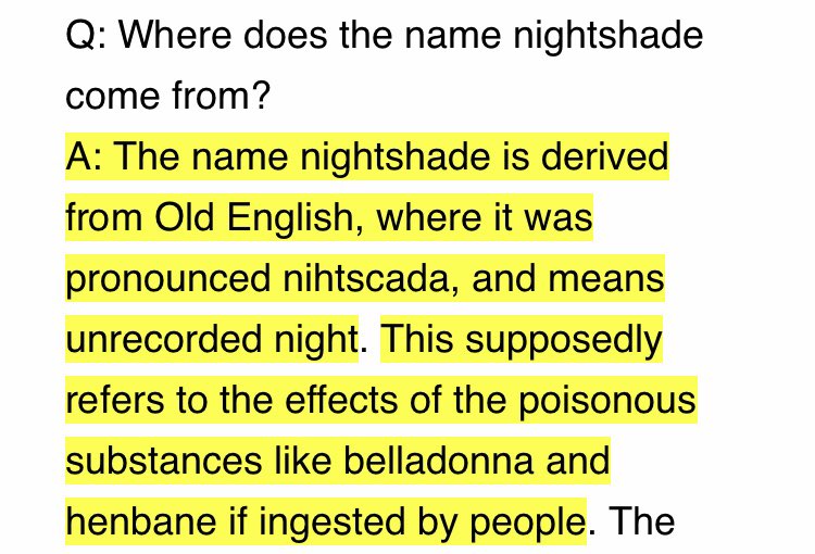 Caveat: not being an expert, it’s possible that “UNRECORDED NIGHT EPISODE” refers to a work named NIGHT that has yet to be recorded. But given the etymology of nightshade from something literally translated as “unrecorded night,” that struck me as actually being the full title.