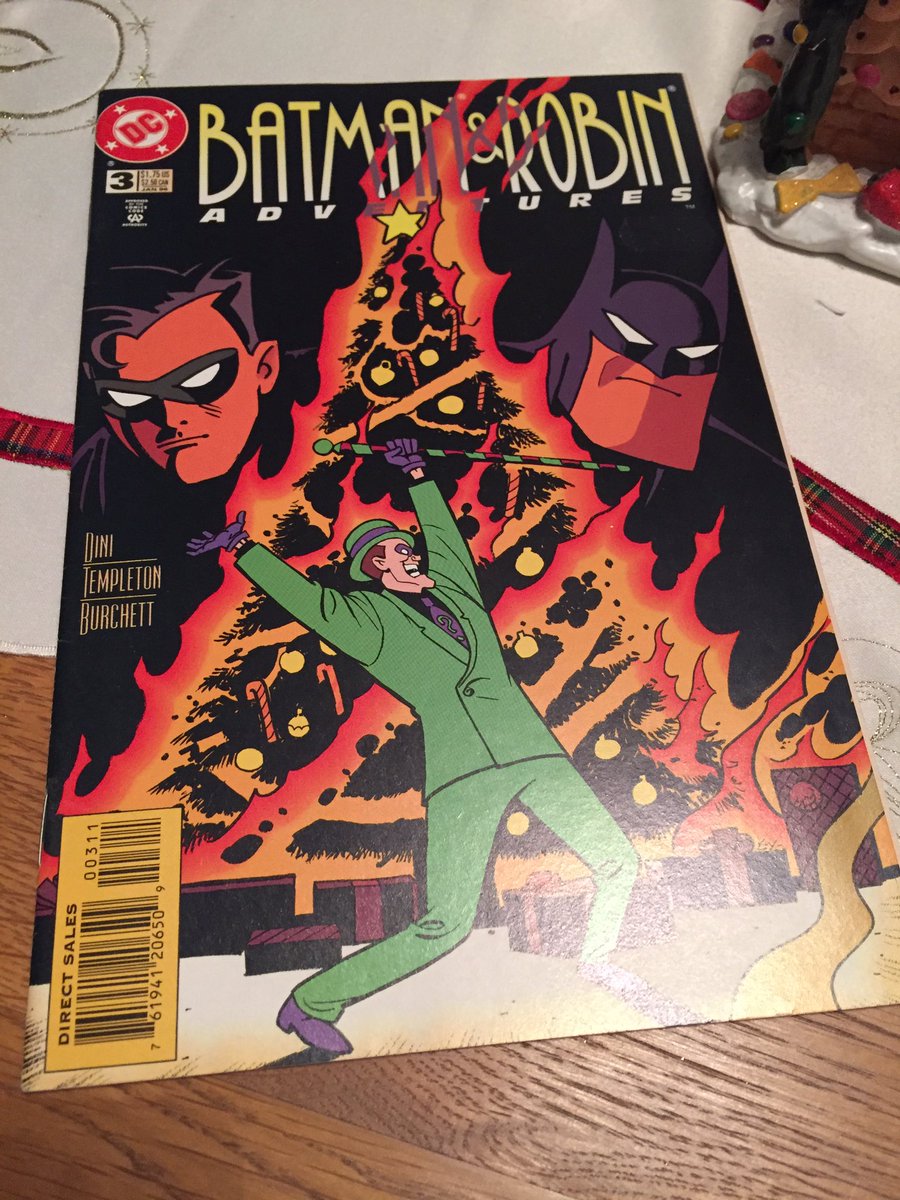 Christmas Comics Day 03 - BATMAN & ROBIN ADVENTURES #3 - one of several Christmas themed BTAS-universe comics, and a superior Riddler story too - in this the Riddler thinks he’s solved the riddle of Batman’s identity...