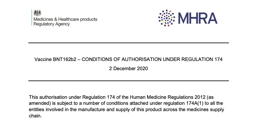  https://assets.publishing.service.gov.uk/government/uploads/system/uploads/attachment_data/file/940975/Conditions_of_Authorisation_for_Pfizer_BioNTech_vaccine.pdf