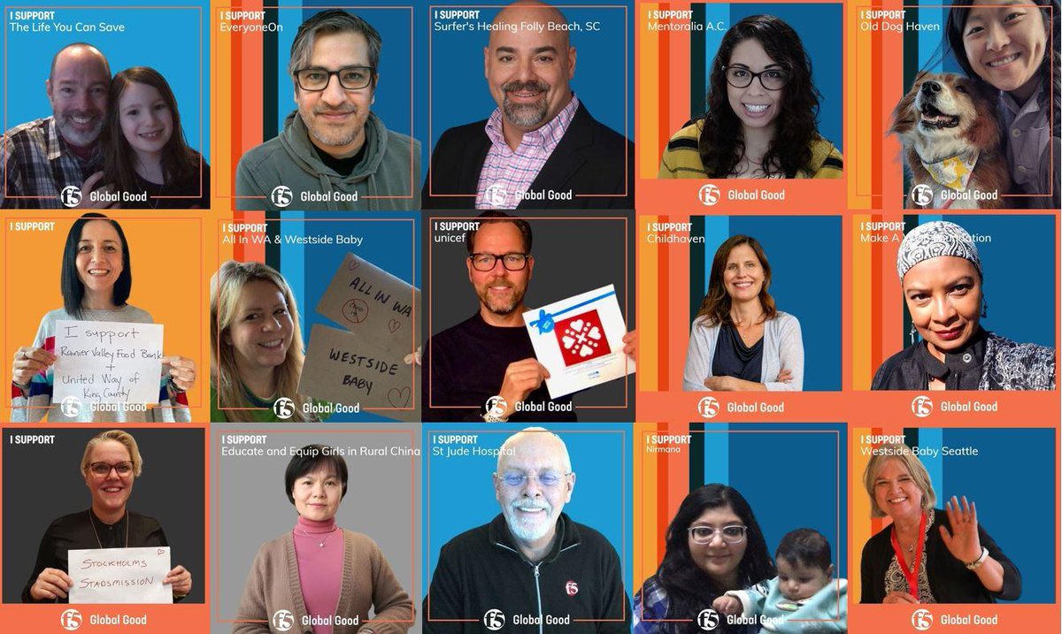 F5's tweet image. This week, F5ers are donating to the causes that mean the most to them—and sharing them in our #GivingTuesday photo booth! #CodeConnects #BeF5