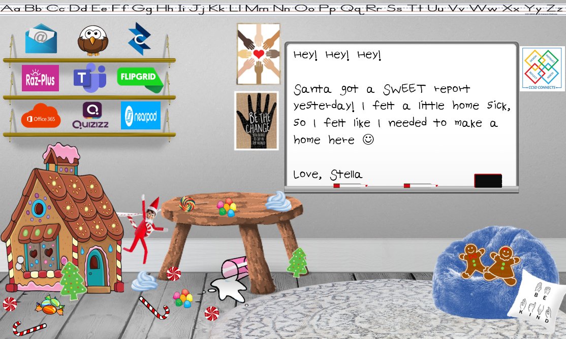 ms_shipley2's tweet photo. Anybody else doing a digital Elf on the Shelf? I would love to collaborate on some ideas! Here is a few I have done so far 😁 @CherokeeSchools #ccsdfam #ccsd2020 #DigitalLearning https://t.co/jIXVtHG4fh